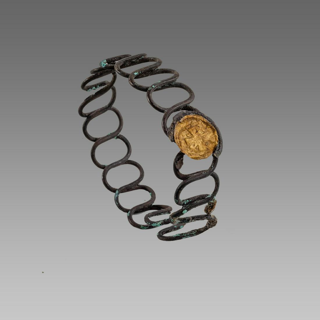 Ancient Byzantine Silver Bracelet with Cross c.6th (1 of 2)