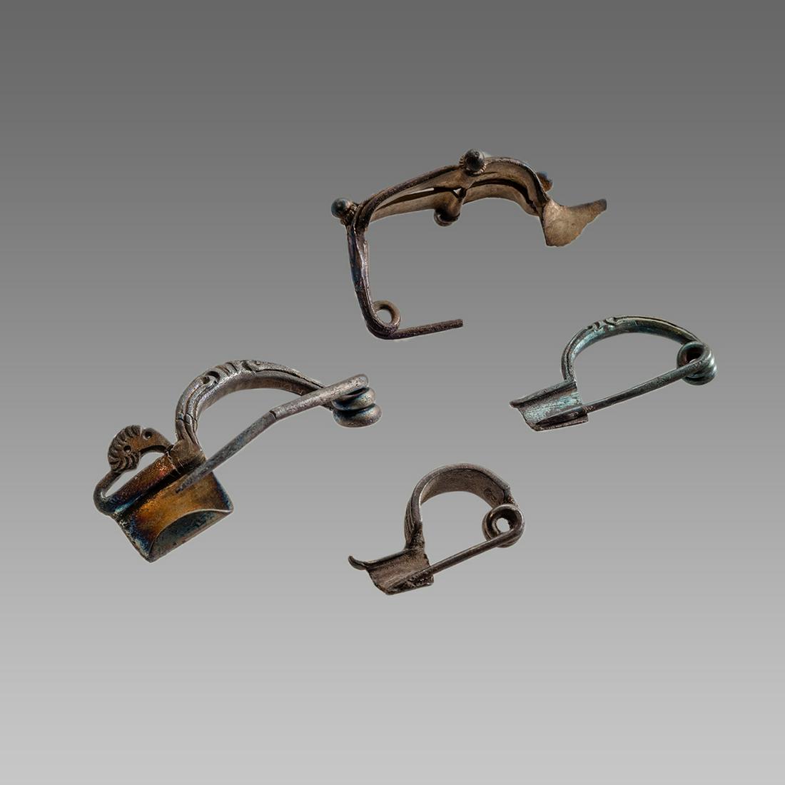 Lot of 4 Ancient Roman Silver Fibula c.2nd century AD. (1 of 2)