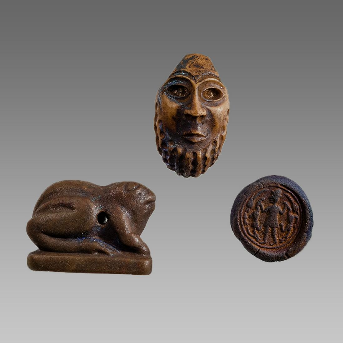 Lot of 3 Messopotamian Style Amulets. (1 of 2)