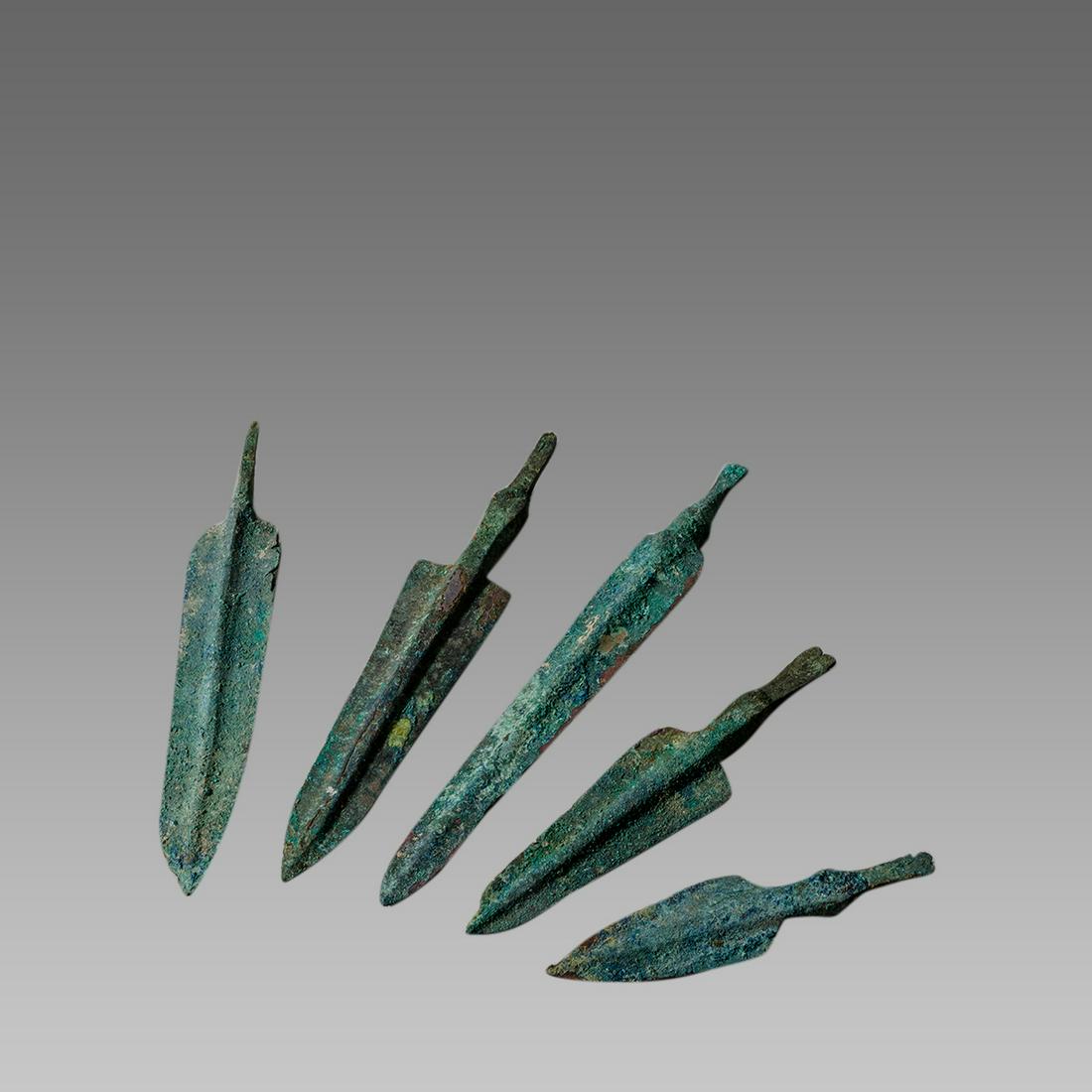 Lot of 5 Ancient Luristan Bronze Arrow points c.1000 (1 of 2)
