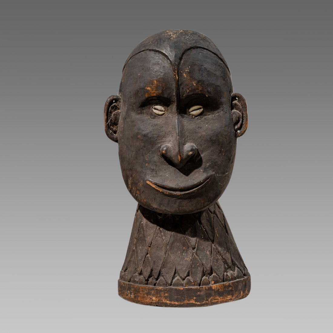 Oceanic Wooden Mask with inlaid eyes. (1 of 3)
