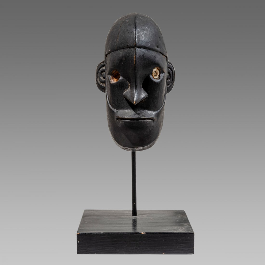 Oceanic Wooden Mask with inlaid eyes. (1 of 3)