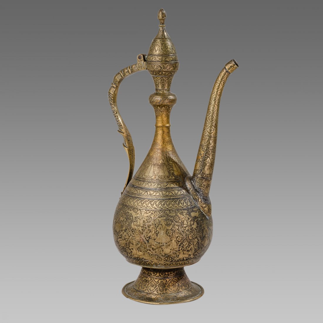 19th century Persian Qajar Copper Footed Ewer. (1 of 3)