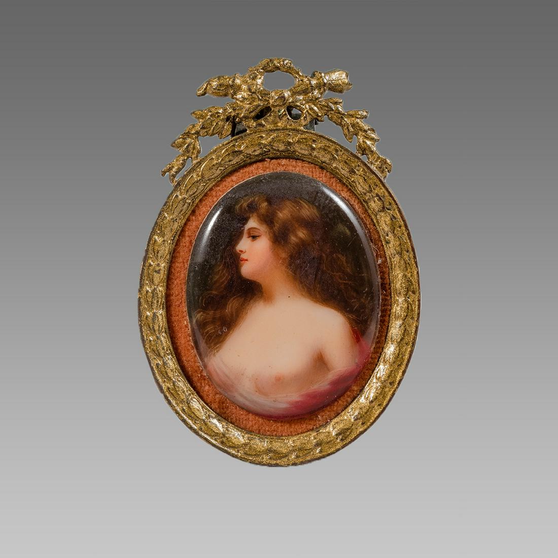 19th century German Miniature painting on porcelain. (1 of 2)