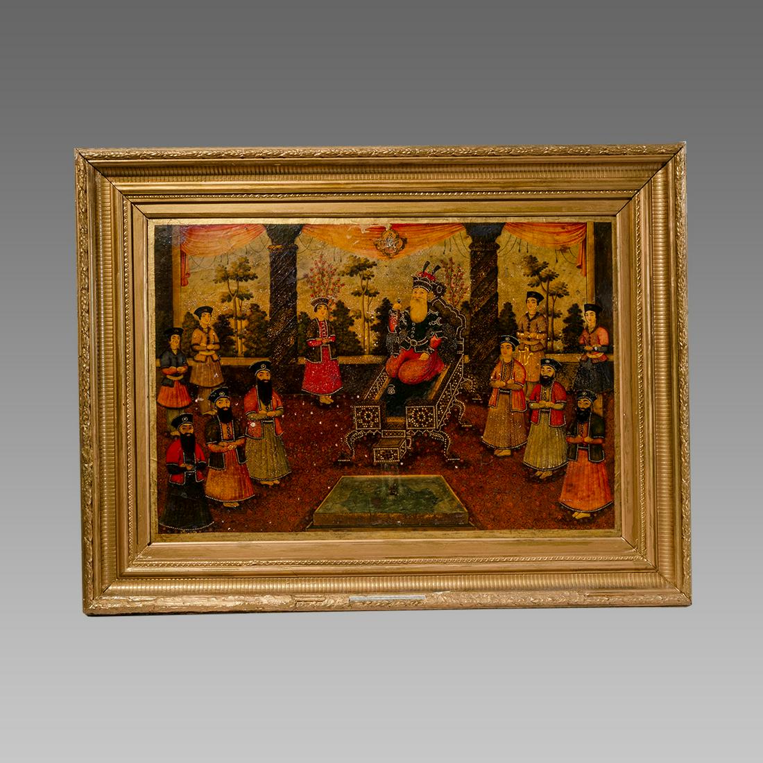 19th century Islamic Persian Qajar papier mache Panel. (1 of 9)