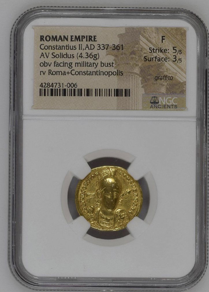 Ancient Roman Constantius II. AD 337-361. Gold Solidus (1 of 2)