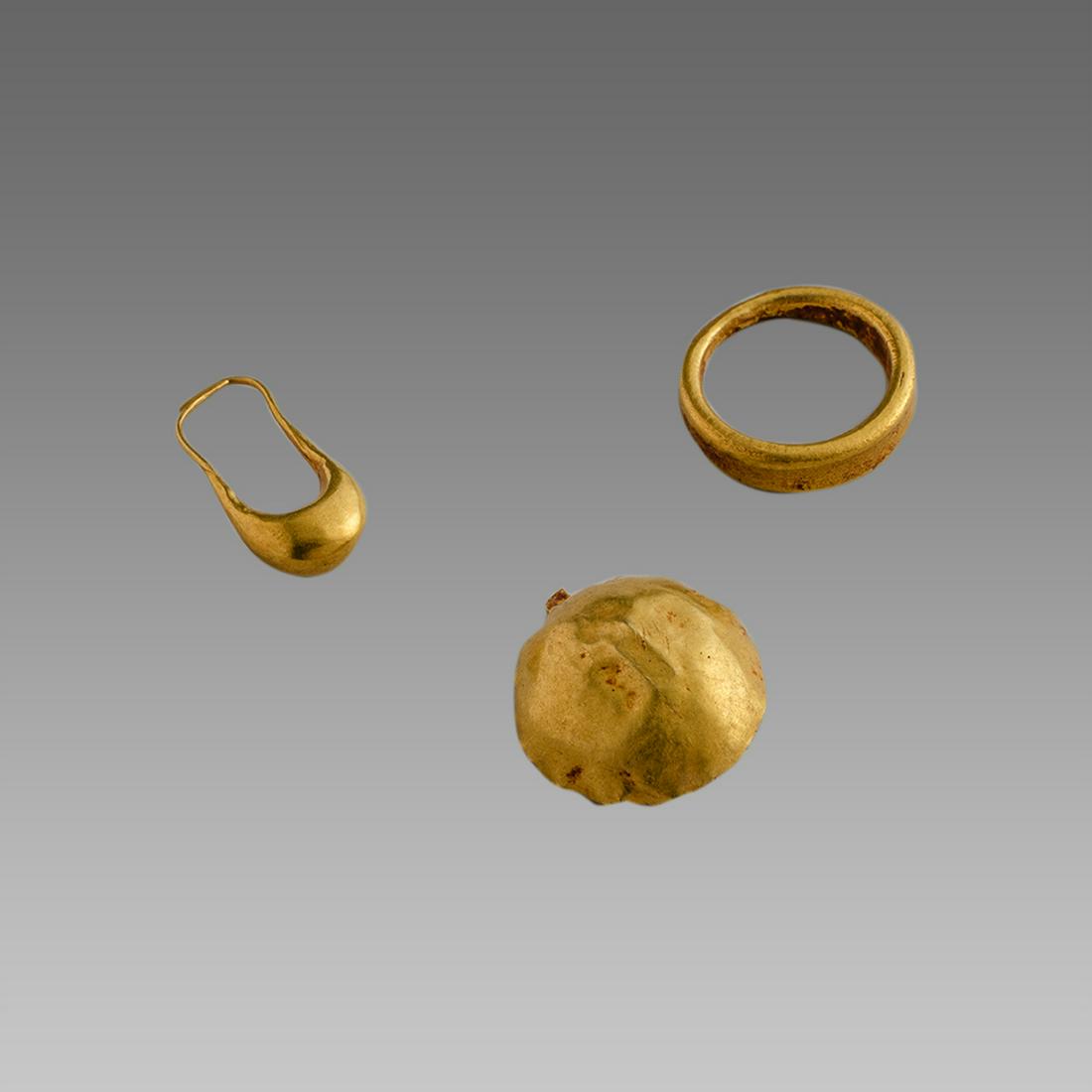 Lot of 3 Ancient Roman Gold Single Earring c.3rd cent (1 of 1)