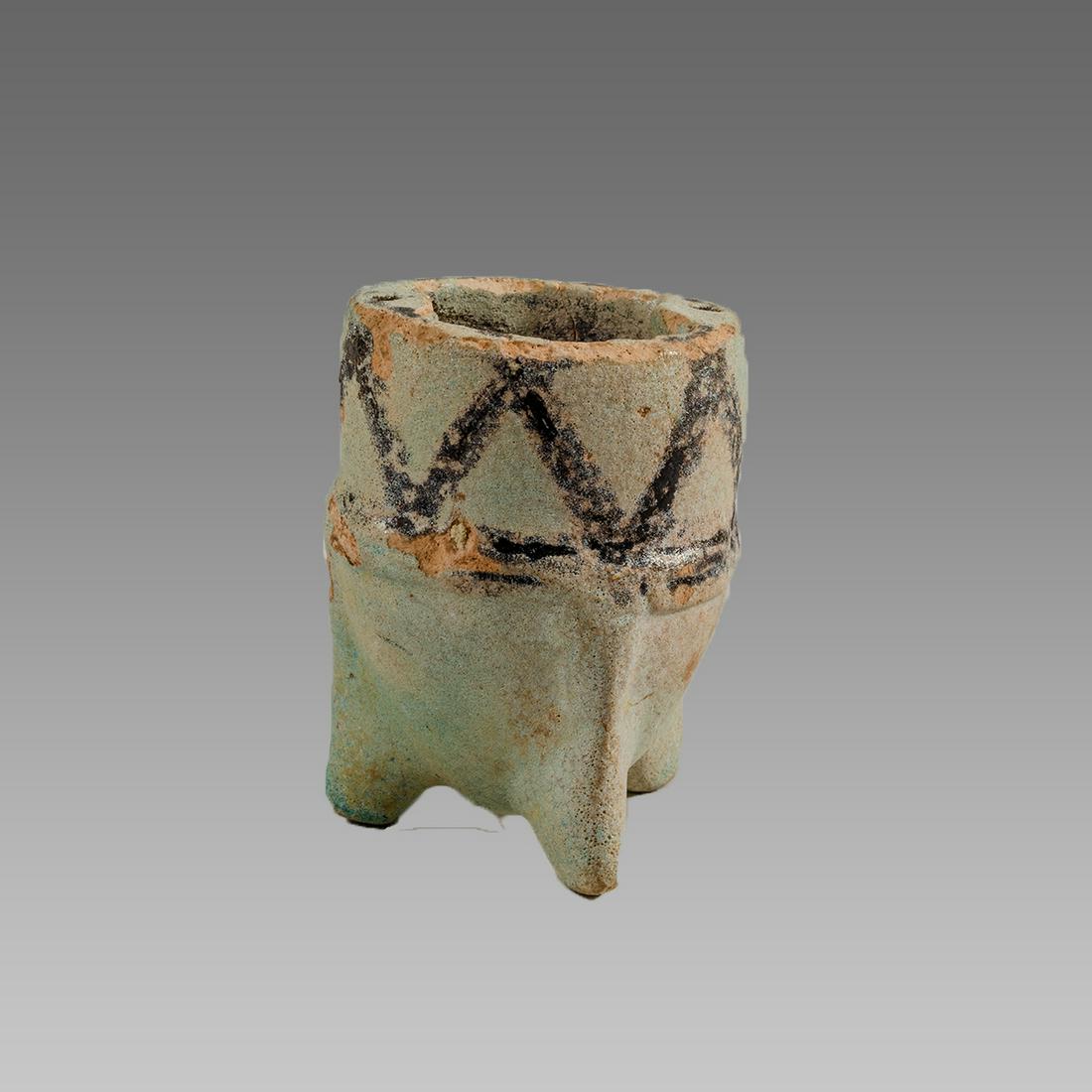 Ancient Egyptian Faience Footed Cup c.664-30 BC. (1 of 2)