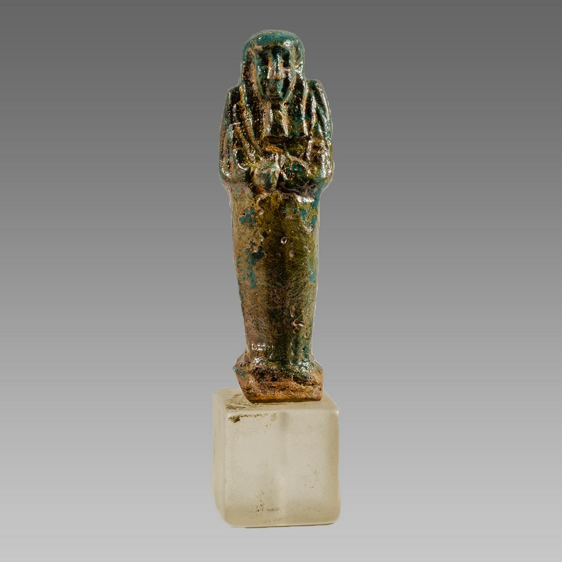 Ancient Egyptian Green Faience Ushabti Late period (1 of 3)