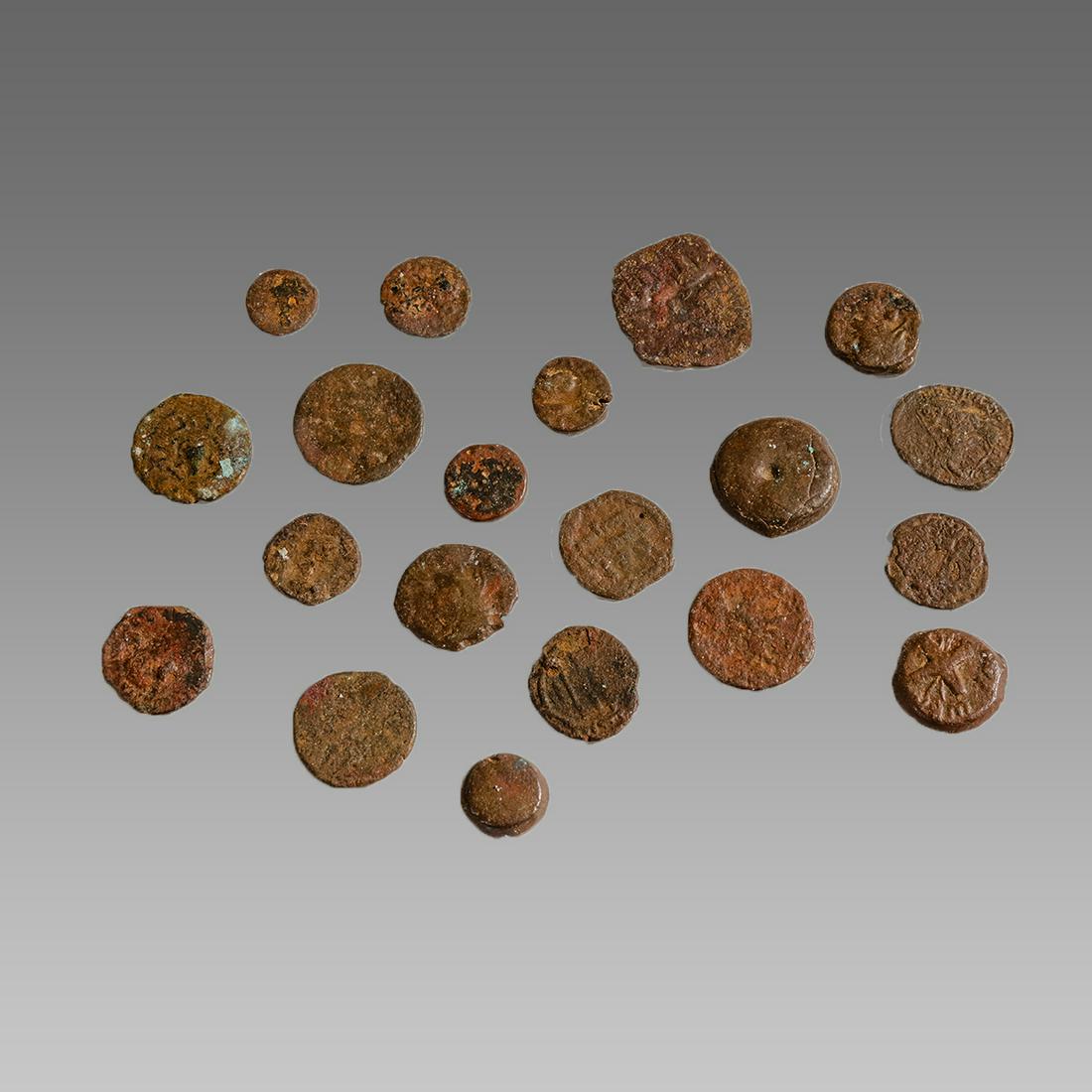 Lot of 20 Ancient Roman, Byzantine and Islamic bronze: Lot of 20 Ancient Roman, Byzantine and Islamic bronze coins. Size 8-20 mm. Nice mixed ancient lot of Bronze coins. of mostly Roman and Byzantine coins circa 2nd - 10th century AD.