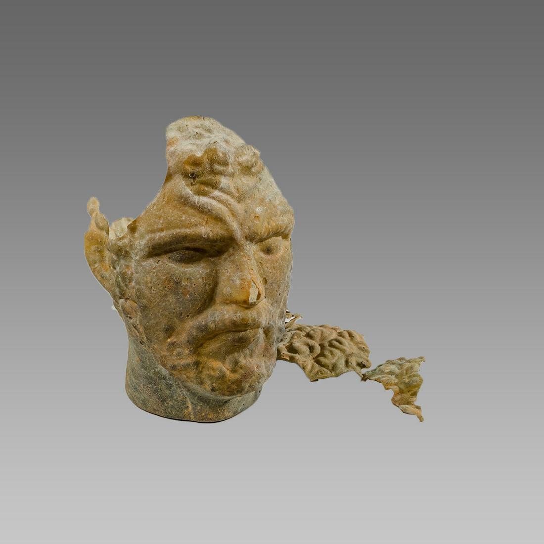 Roman Style Glass Head of Bearded Man. (1 of 1)