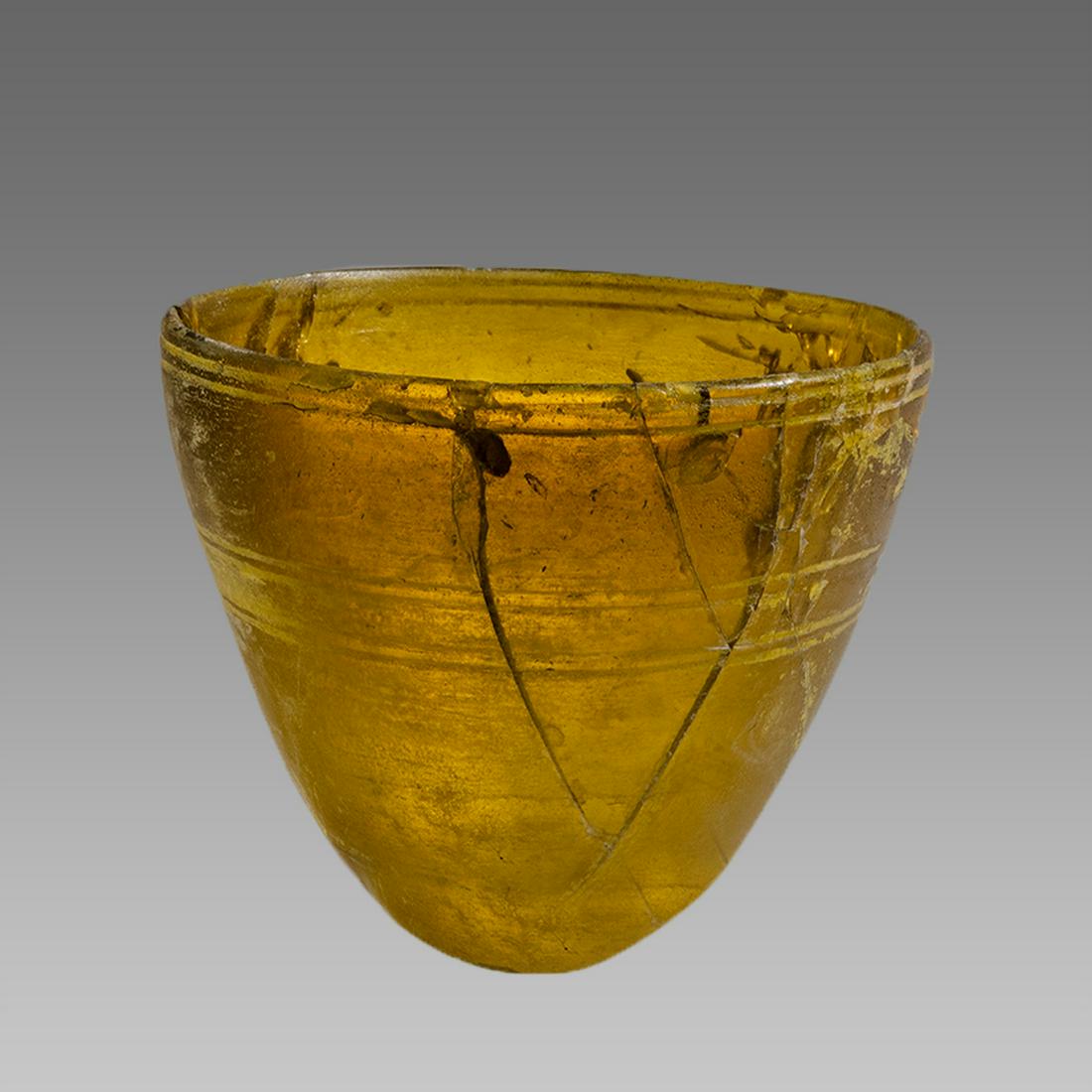 Ancient Hellenistic, conical amber glass bowl c.3rd (1 of 2)
