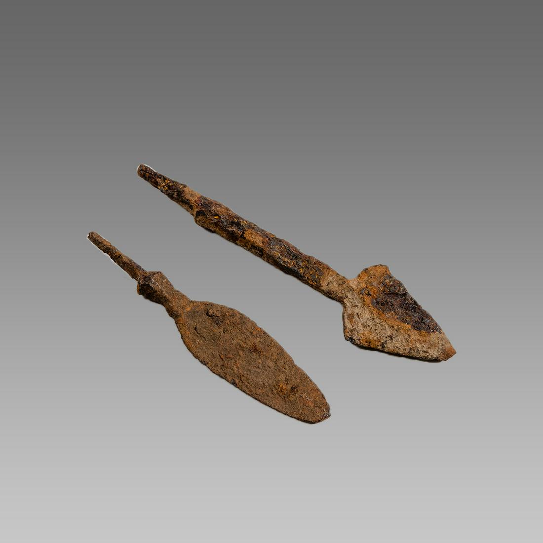 Lot of 2 Ancient Iron Spear points c.2nd century AD. (1 of 2)