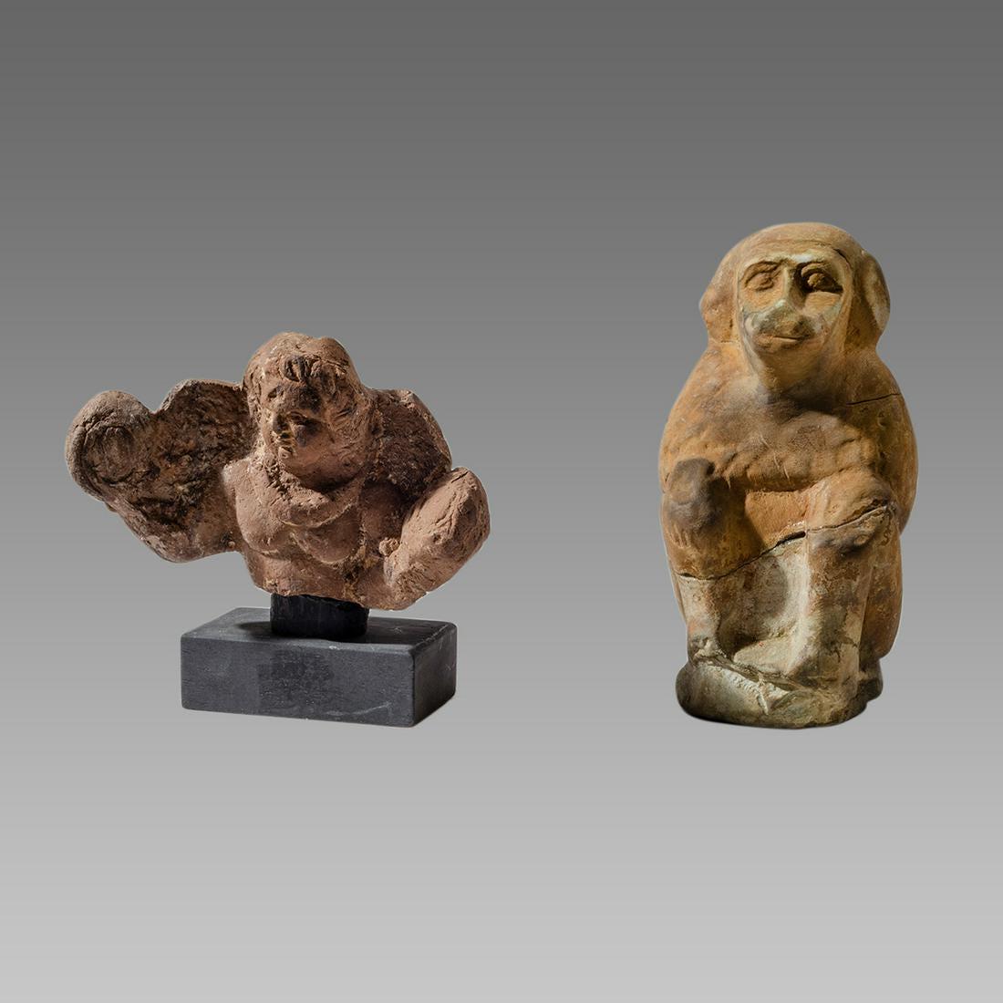 Lot of 2 Ancient Egyptian ALexandria Terracotta figure (1 of 2)