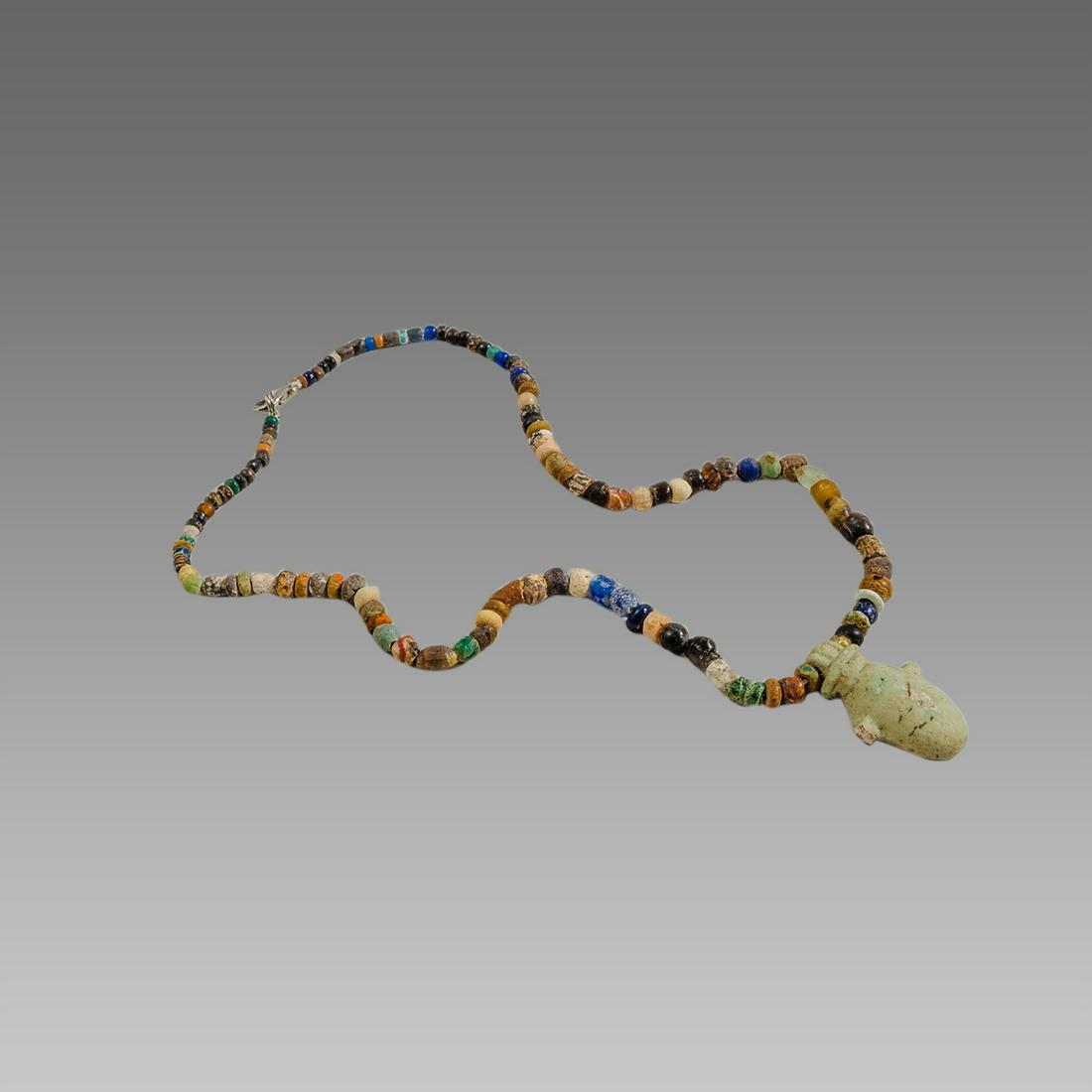 Ancient Egyptian Faience Heart Amulet with Roman Glass (1 of 1)