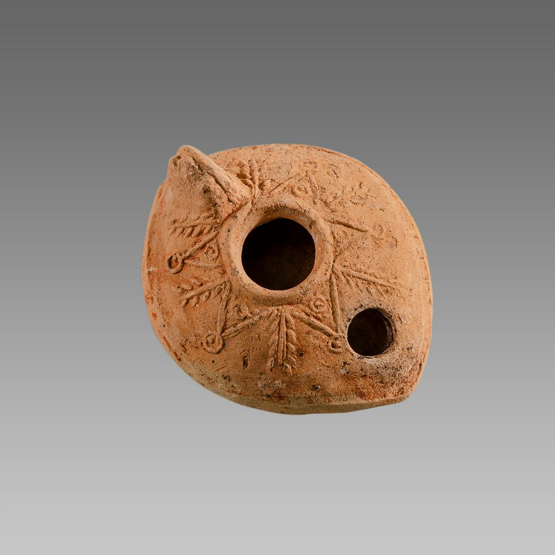 Ancient Holy Land Byzantine Terracotta Oil Lamp With (1 of 2)
