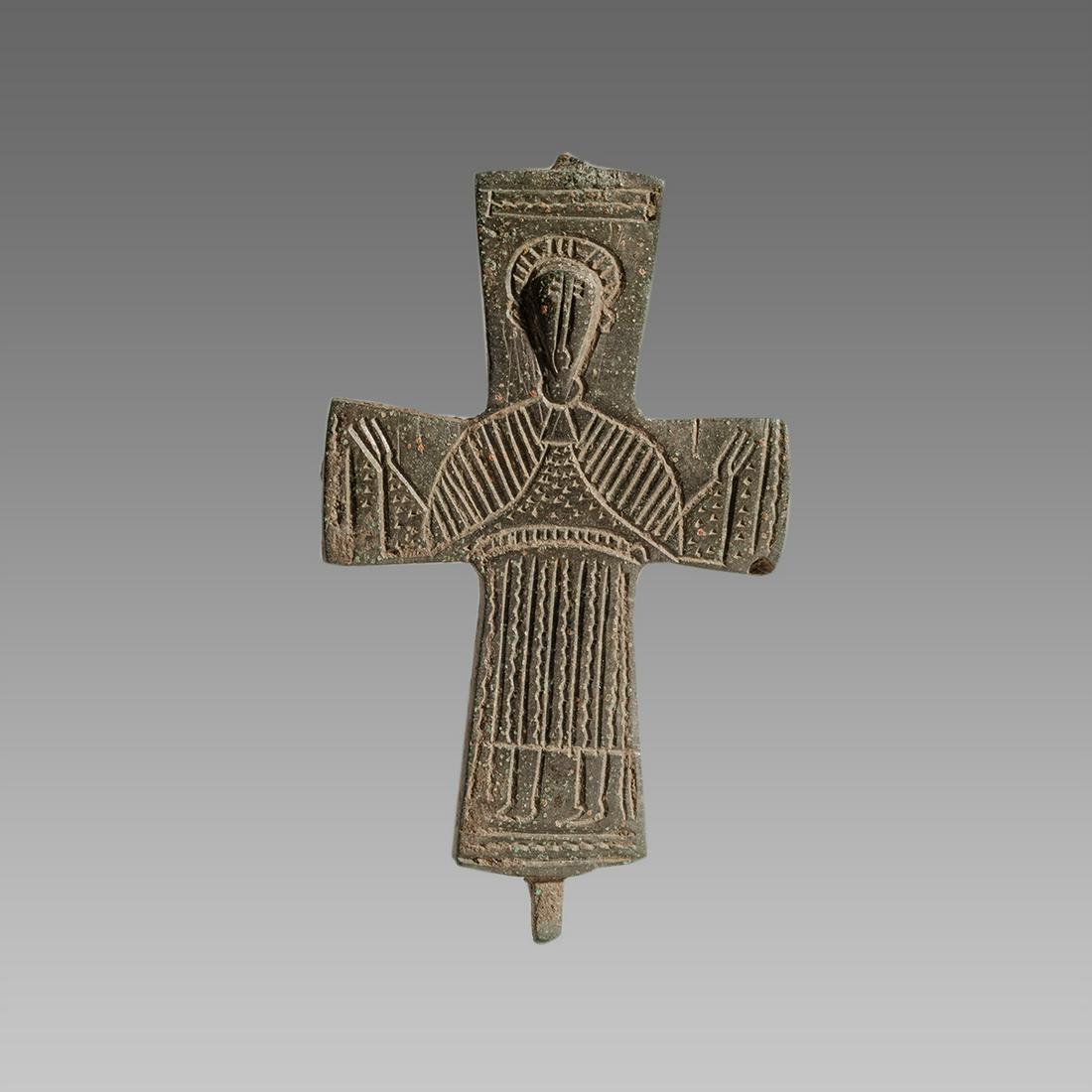 Ancient Byzantine Reliquary Bronze Cross c.6th-8th cent (1 of 2)