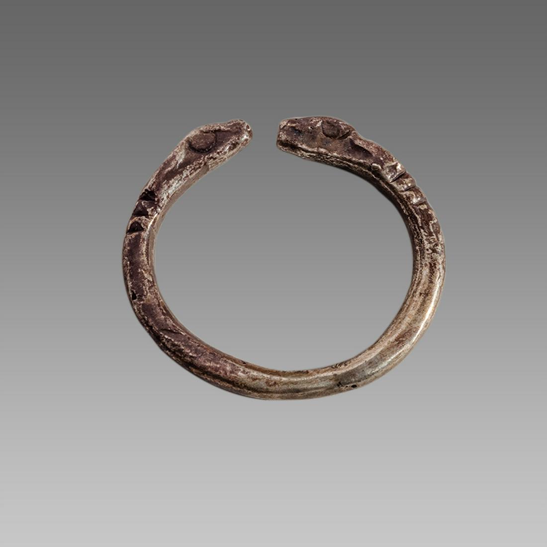 Ancient Greek Silver Ring with Ram heads c.4th cent BC. (1 of 1)