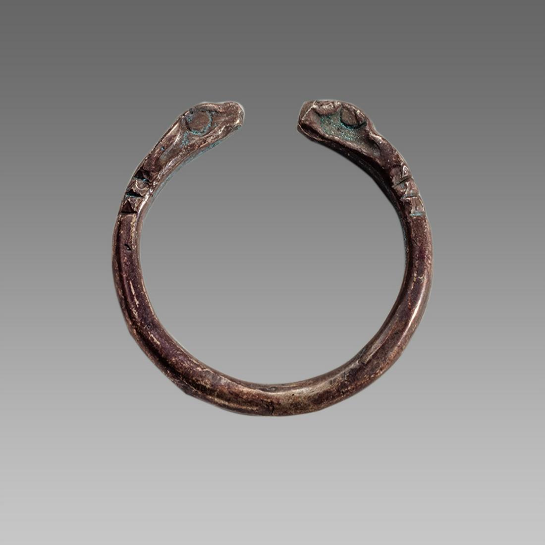 Ancient Greek Silver Ring with Ram heads c.4th cent BC. (1 of 1)