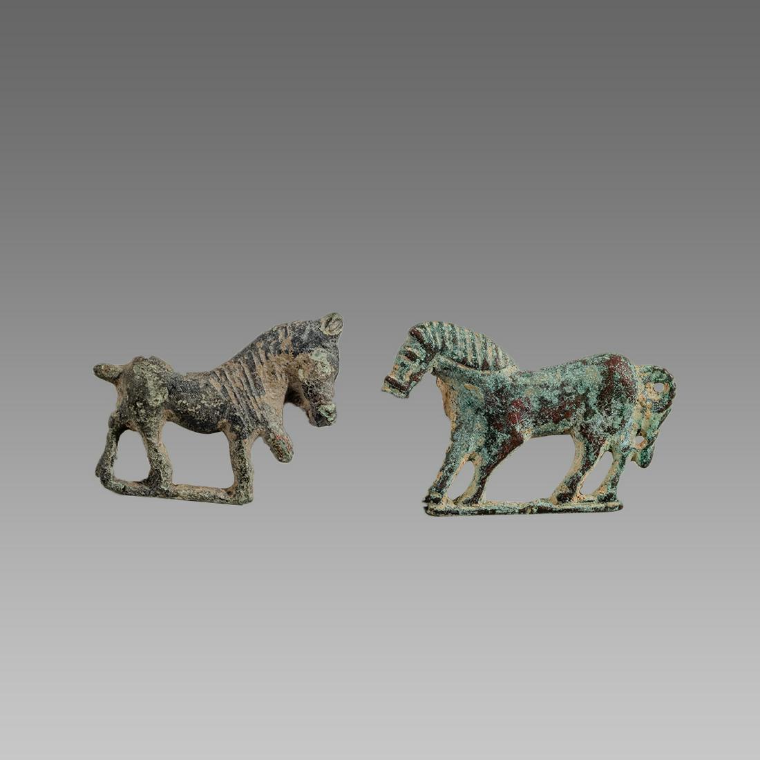 lot of 2 Ancient Roman Bronze Horse Fibula c.1st-2nd (1 of 2)