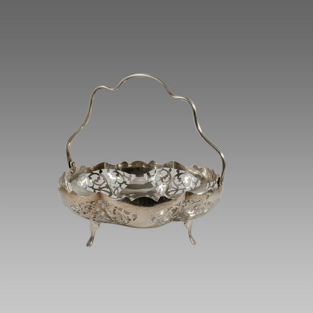 Antique middle Eastern Silver Basket, Signed. (1 of 4)