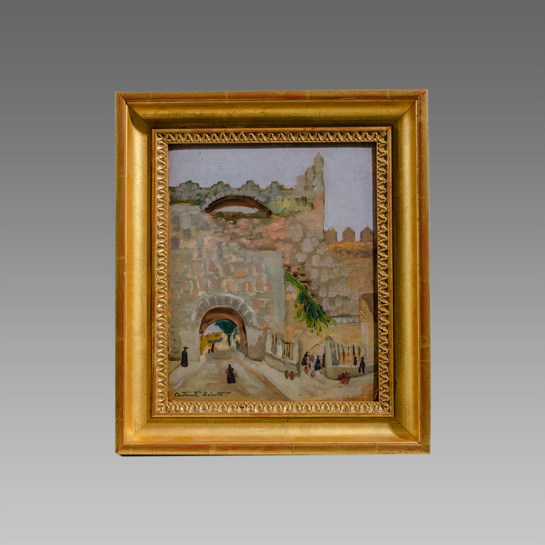 Judaica, Jerusalem City Scene, Antoinette Schulte (1 of 2)