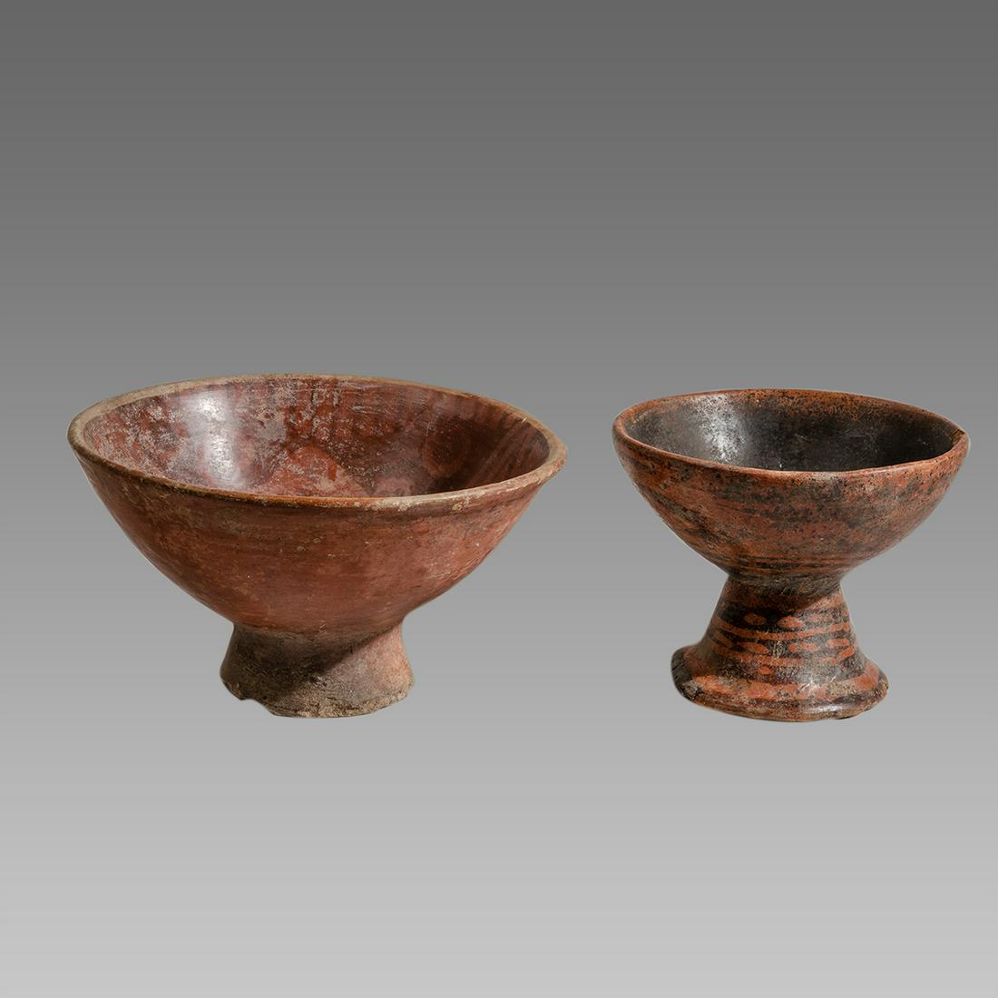 Lot of 2 Pre-Columbian Mayan Pottery Bowls c.550-900 (1 of 3)