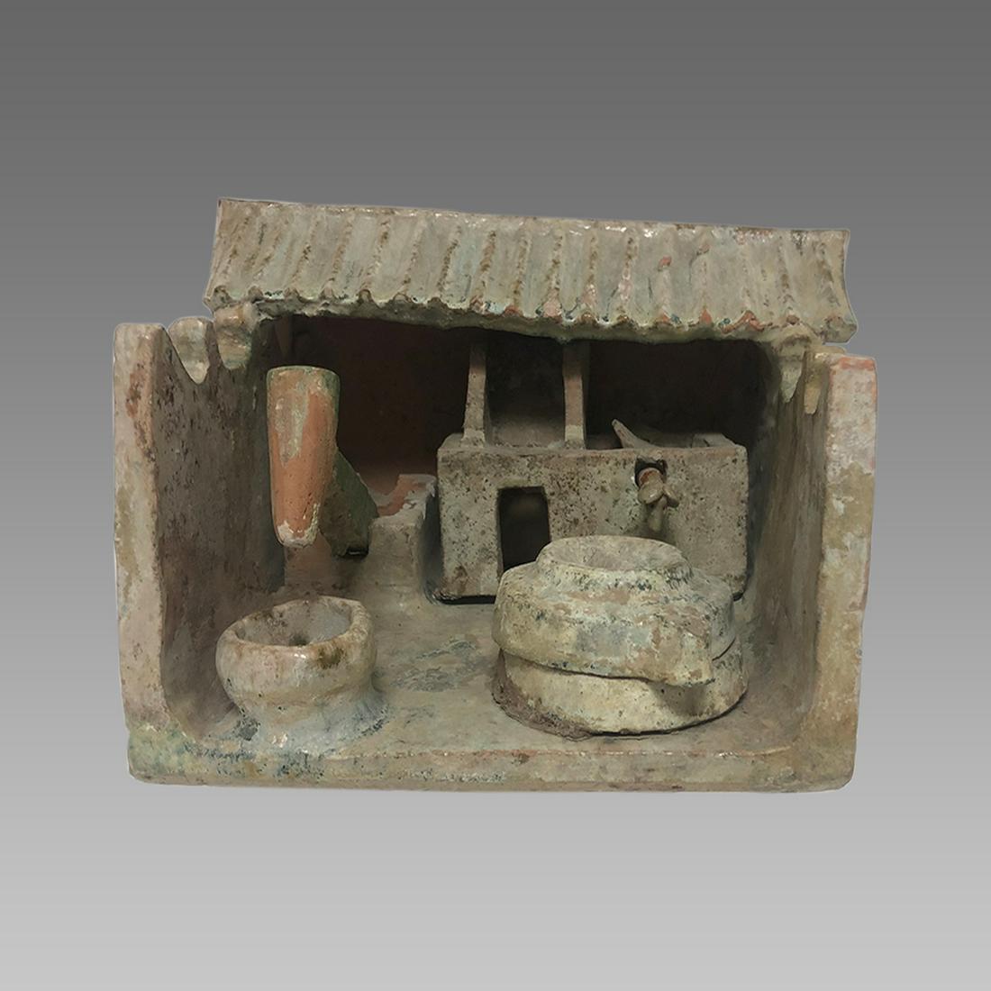 Chinese glazed earthenware model of a house, Han (1 of 5)
