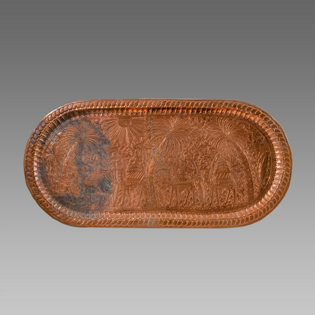 A Syrian Middle eastern Copper Tray with Camels (1 of 1)