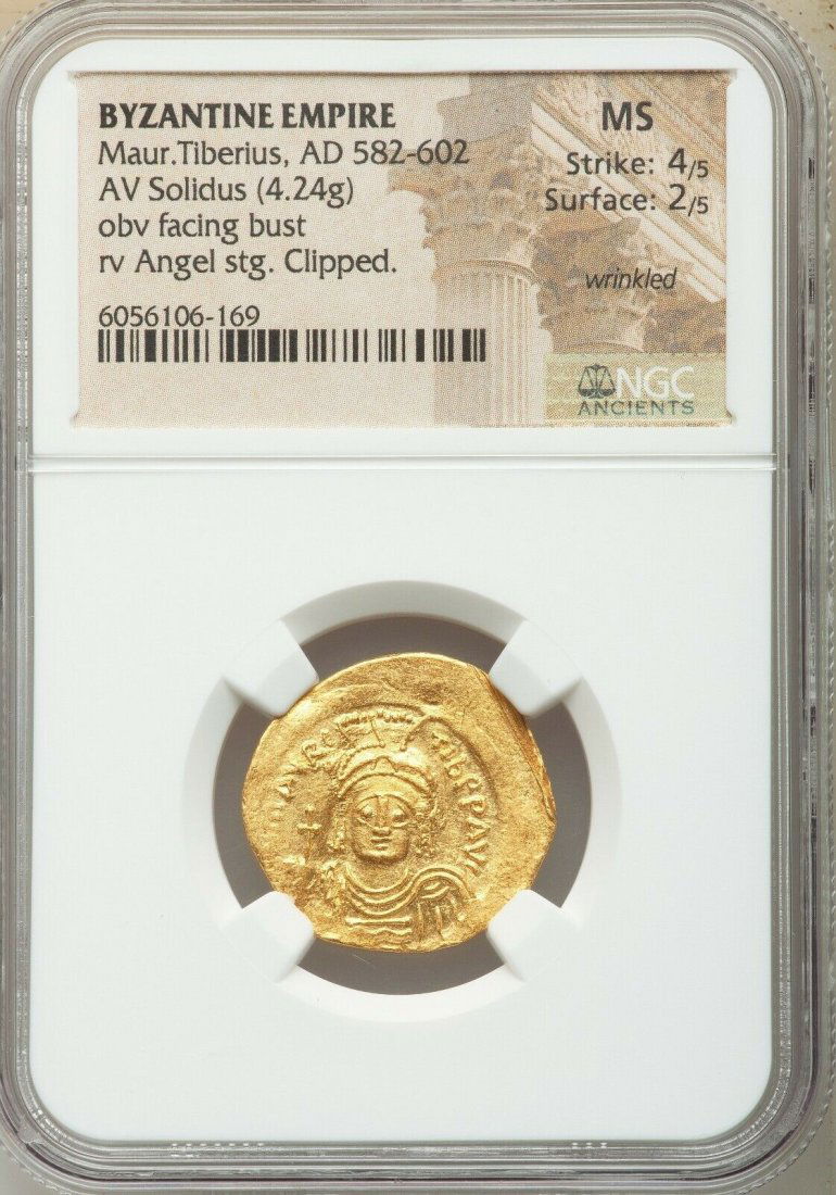 Ancient Byzantine Maurice Tiberius (AD 582-602).solidus (1 of 2)