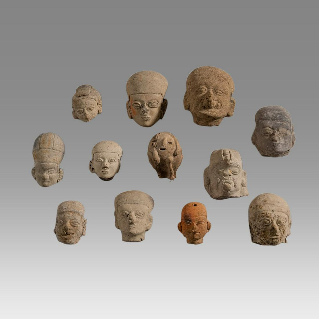 Pre-Columbian, Ecuador, La Tolita, Tumoco Pottery heads (1 of 2)
