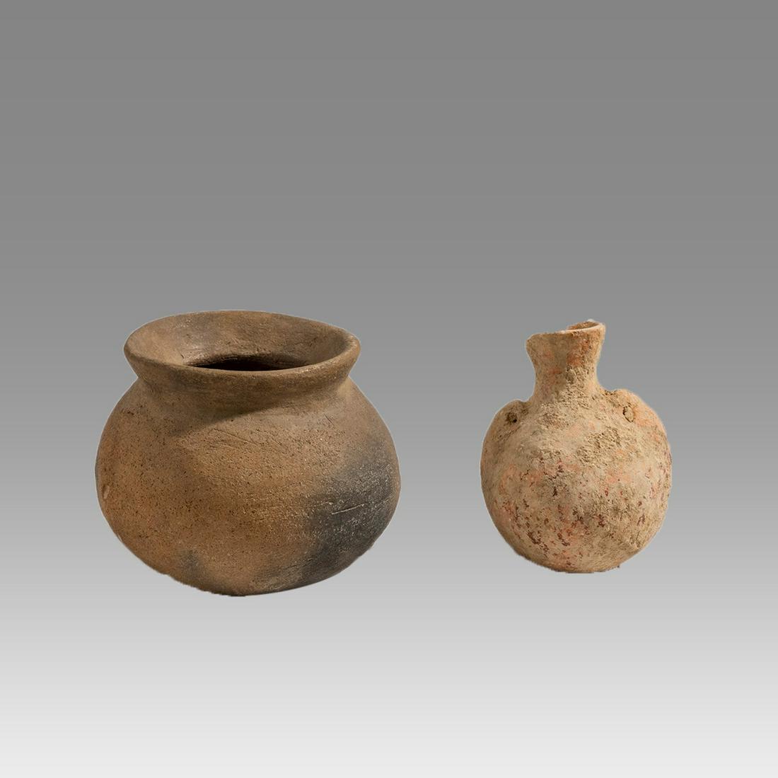 Lot of 2 Ancient Holy Land Terracotta Vessels. (1 of 1)