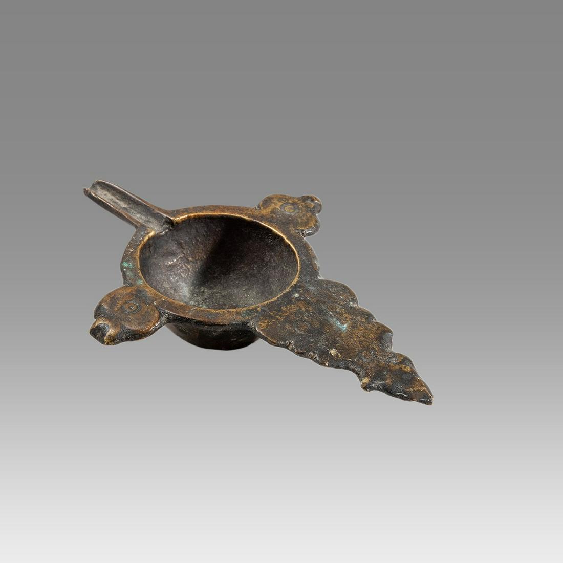 Seljuk Islamic Bronze Oil Lamp c.10th century AD. (1 of 2)