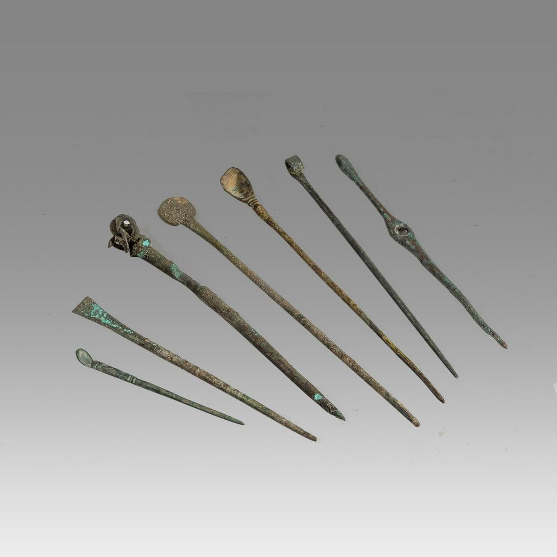 Lot of 7 Ancient Roman Bronze Medical Tools c.2nd (1 of 1)