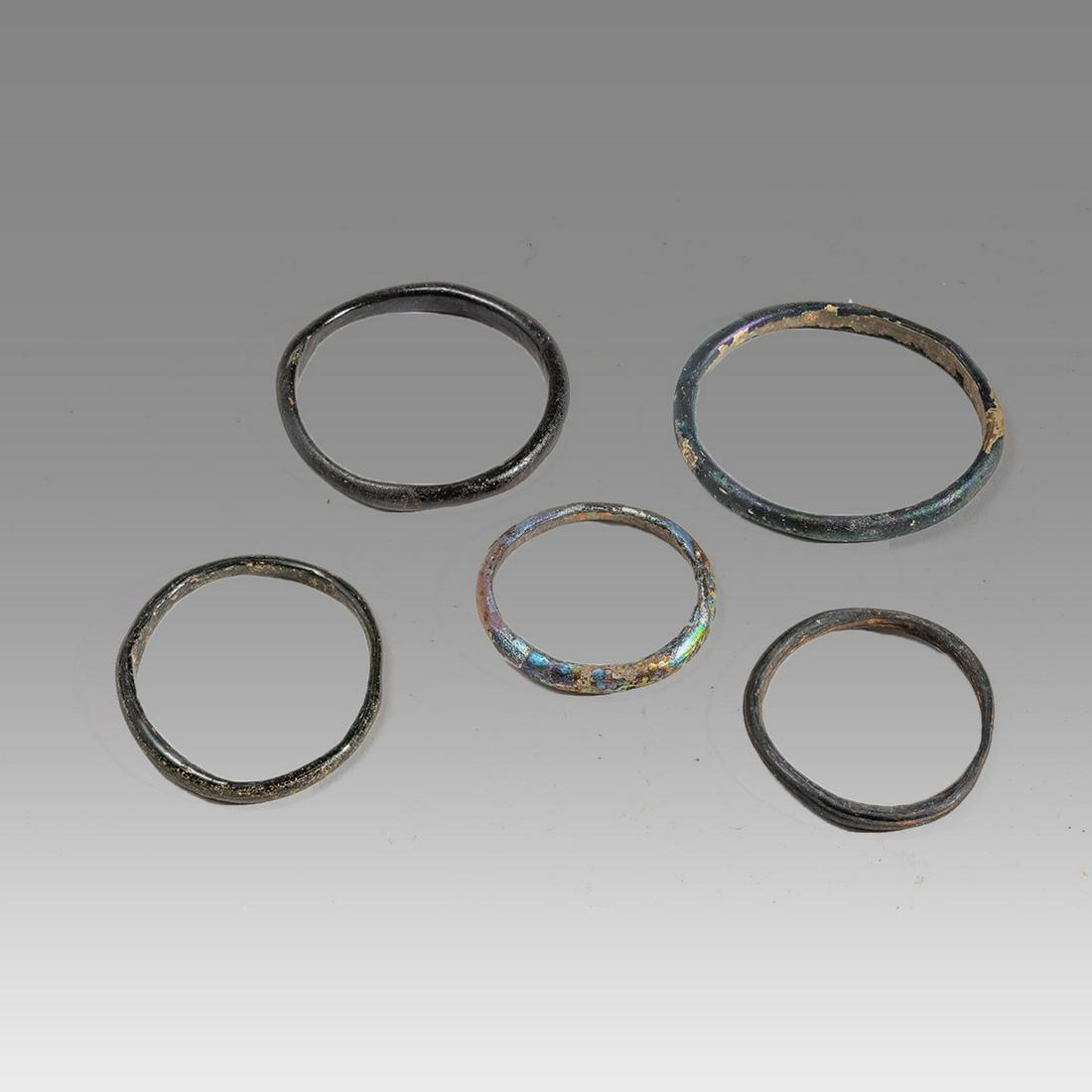 Lot of 5 Ancient Roman Glass Bracelets c.1st century (1 of 1)