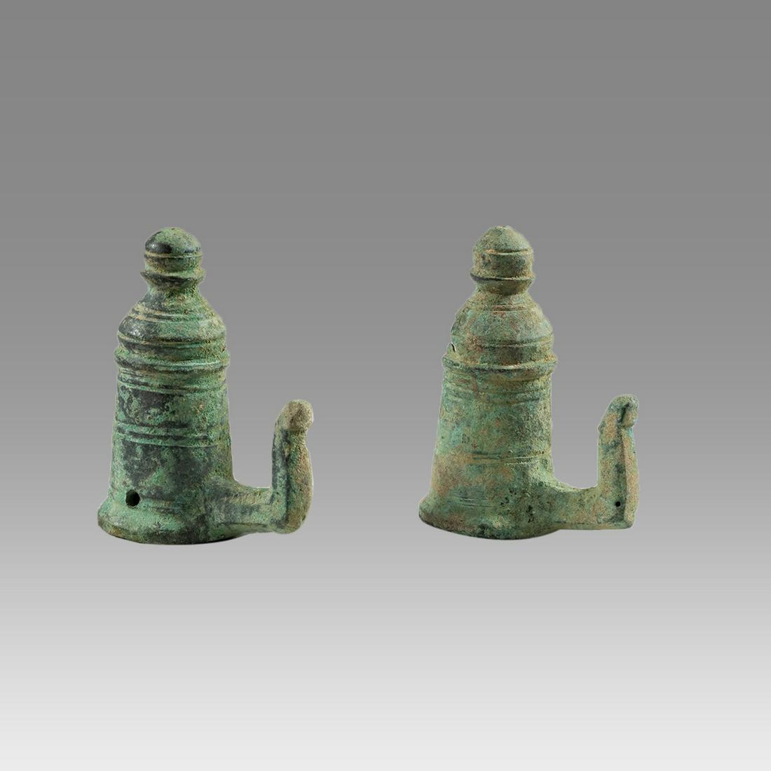 Lot of 2 Ancient Roman Bronze Chariot Fitting c.2nd (1 of 2)