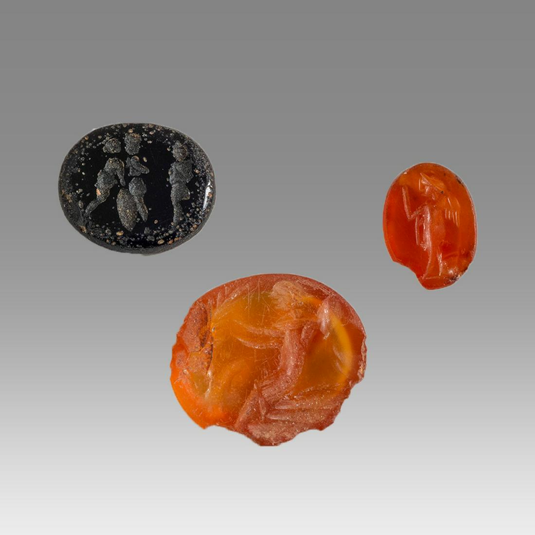 Lot of 3 Ancient Roman Carnelian Intaglios c.2nd (1 of 1)