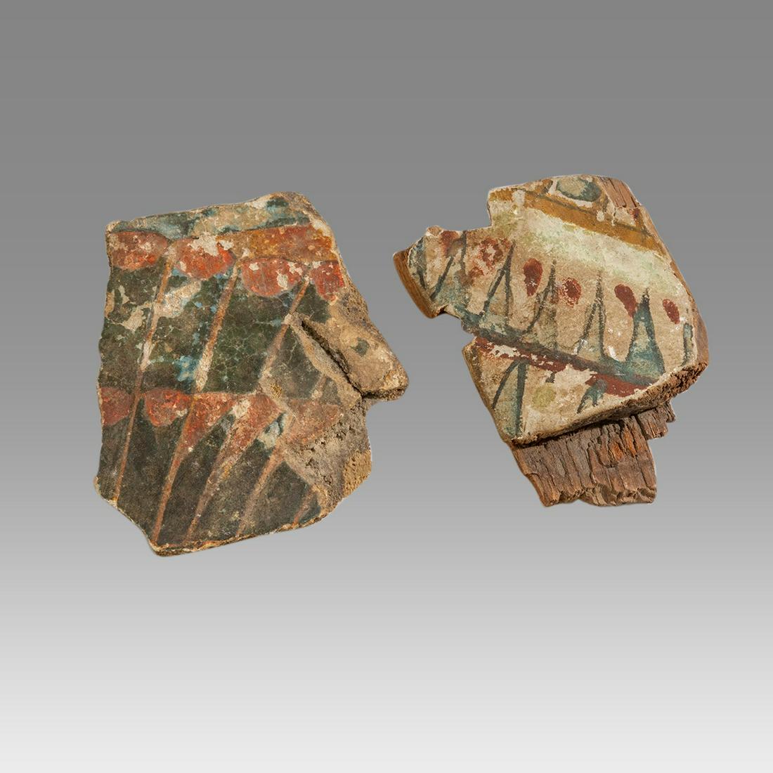Lot of 2 Ancient Egyptian Cartonage Fragments c.300-50 (1 of 1)