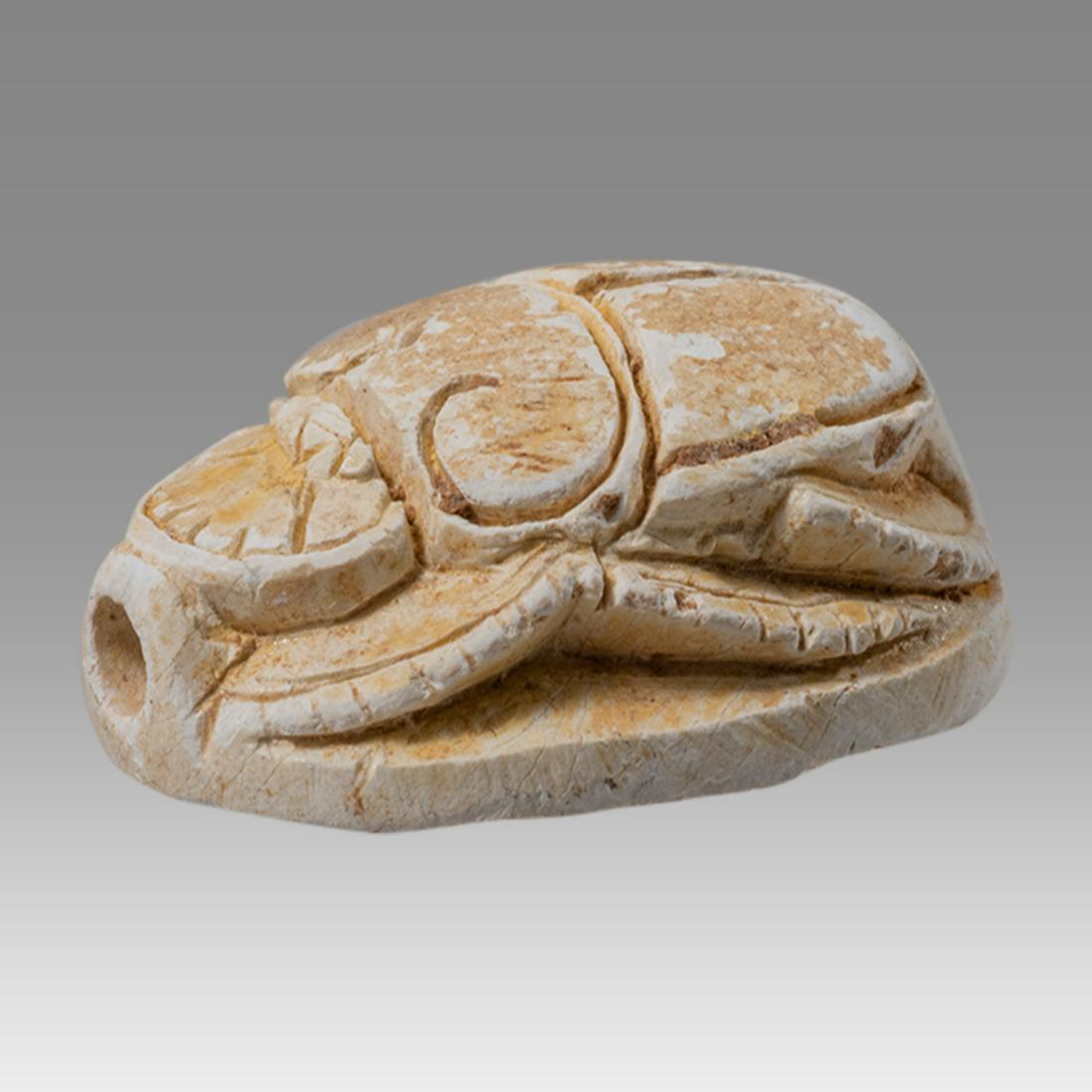 Ancient Egyptian Steatite stone Scarab c.1500-1100 BCE. (1 of 2)