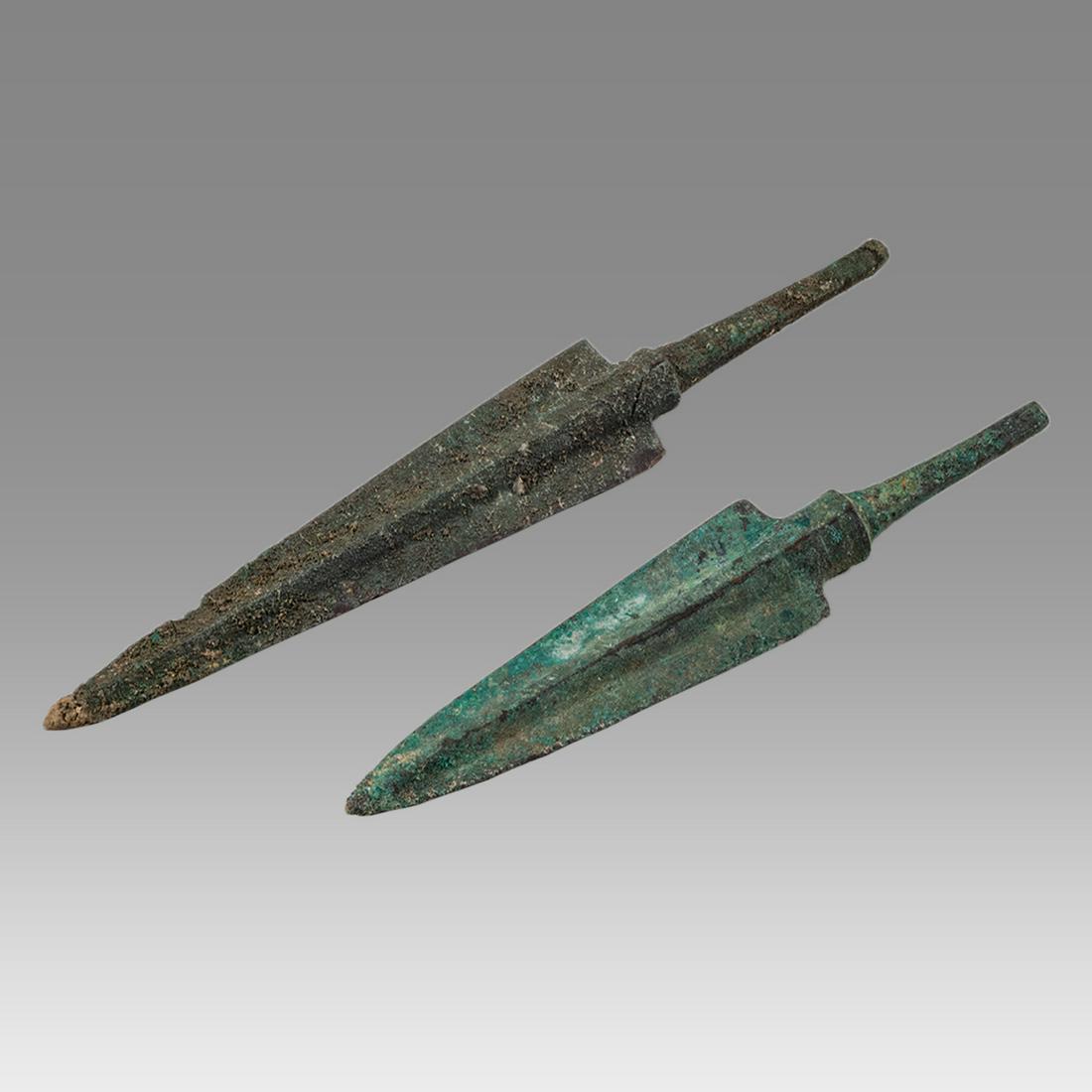 lot of 2 Ancient Luristan Bronze Spear Points c.1000 (1 of 2)