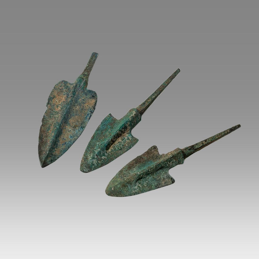 lot of 3 Ancient Luristan Bronze Arrow Points c.1000 (1 of 2)