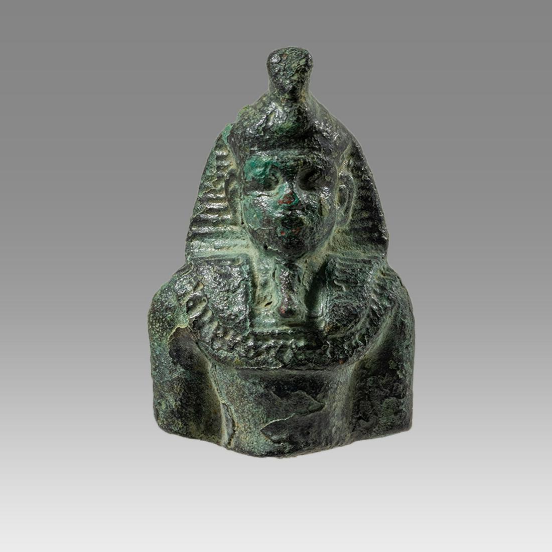 Ancient Egyptian Bronze Small Bust of King c.654-330 (1 of 3)