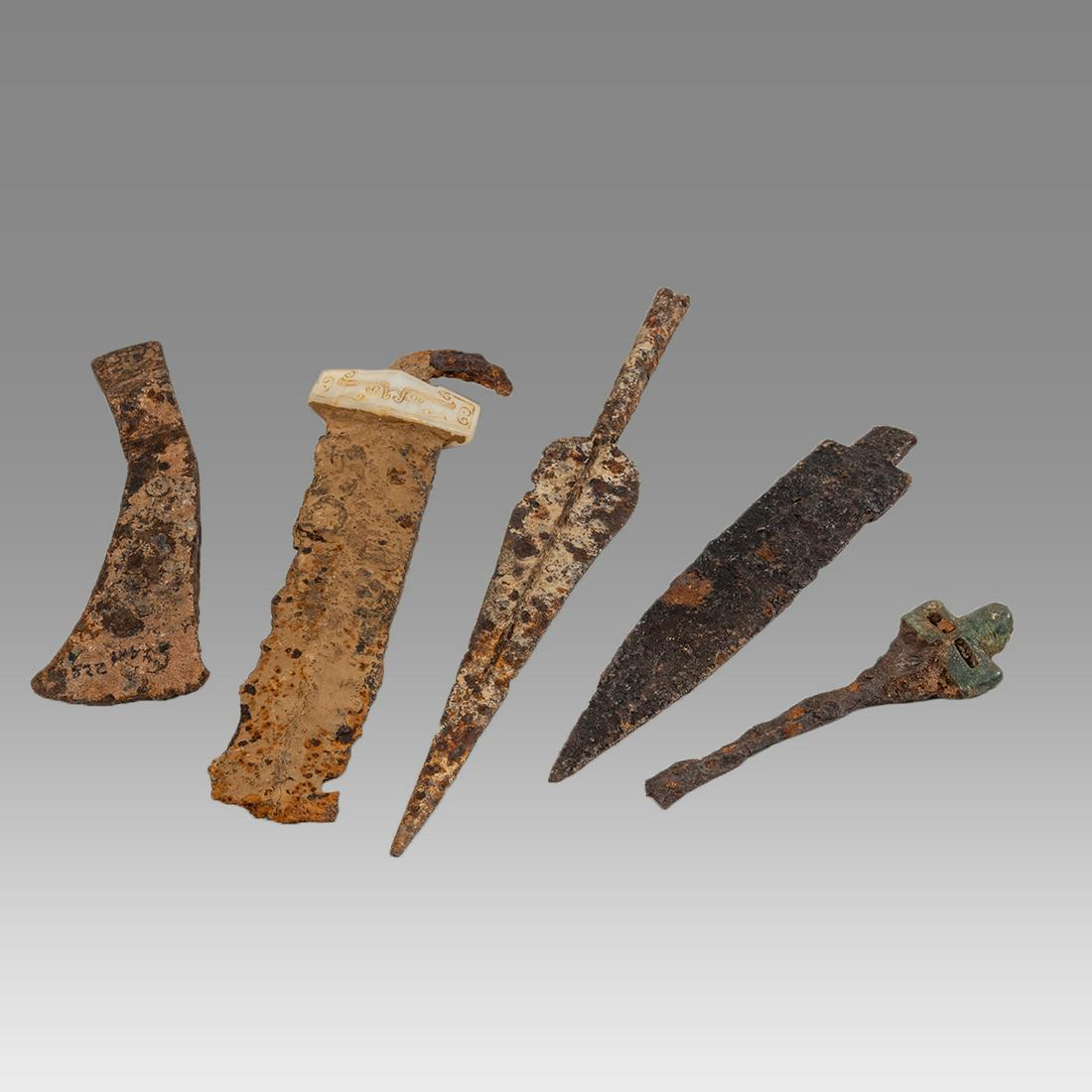 Lot of 5 Ancient Roman Iron Spears and Axe c.4th (1 of 2)