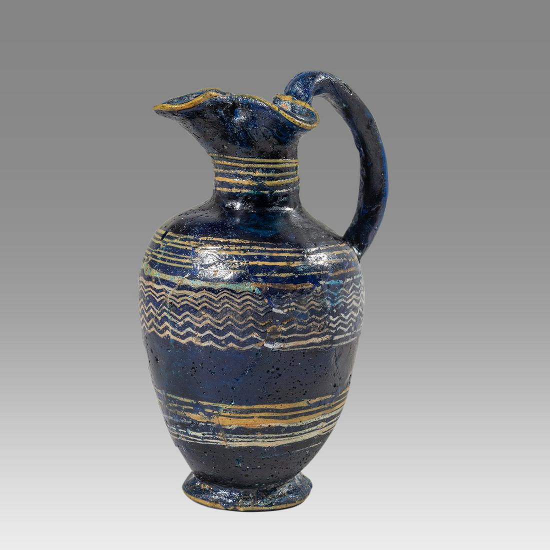 Ancient Phoenician Mosaic Glass Jug Ca. 5th century BC. (1 of 3)