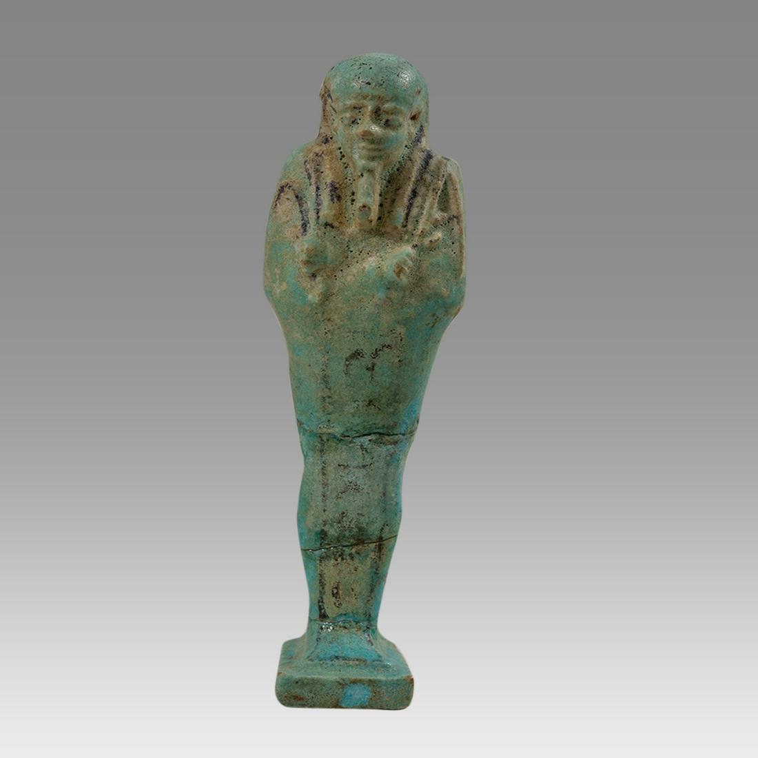 Ancient Egyptian Faience Ushabti Figure Late period, (1 of 2)
