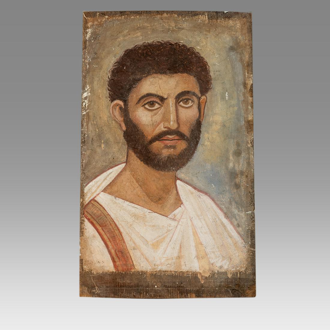 Roman Egyptian Fayum Style male Portrait Painting Ca (1 of 2)