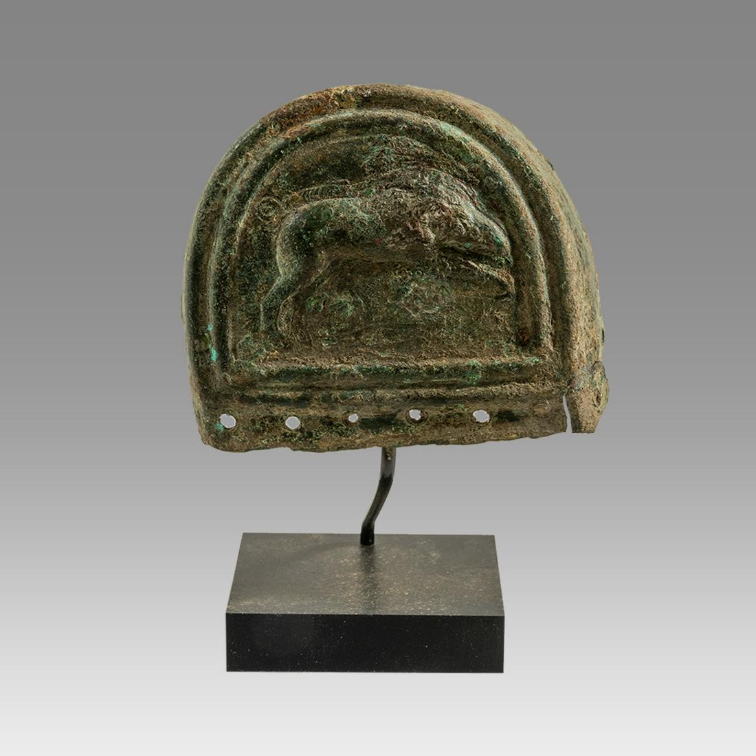 Ancient Roman Bronze Attachment: incised Boar Ca 1st to (1 of 2)