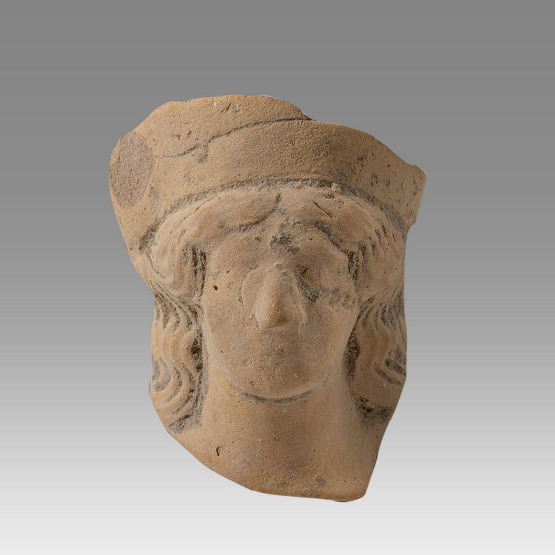 Ancient Greek Terracotta Female Head c.500 BC. (1 of 2)