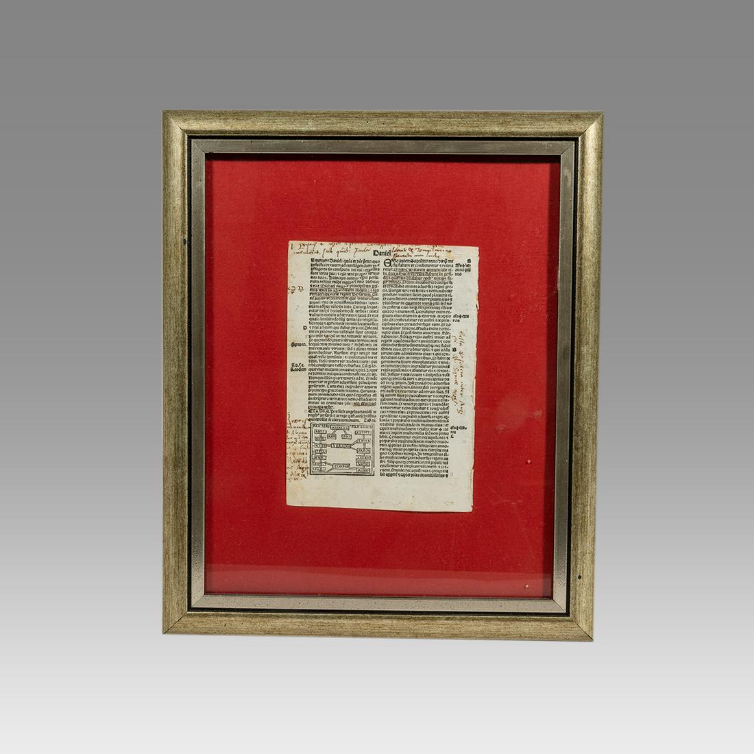 Framed Bible Leaf From The Latin Vulgate Printed late (1 of 2)
