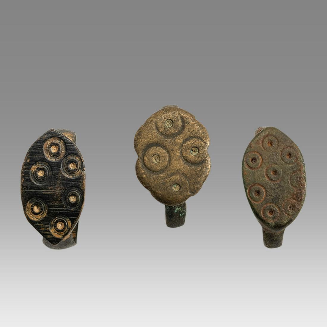 Ancient Holy Land Byzantine Bronze Rings (3) c.6th (1 of 2)